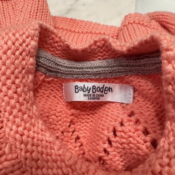 Baby Boden Peach Knit Cardigan Sweater - Picture 4 of 5